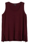 Universal Standard Hudson Liquid Jersey High-low Tank Top In Black Cherry