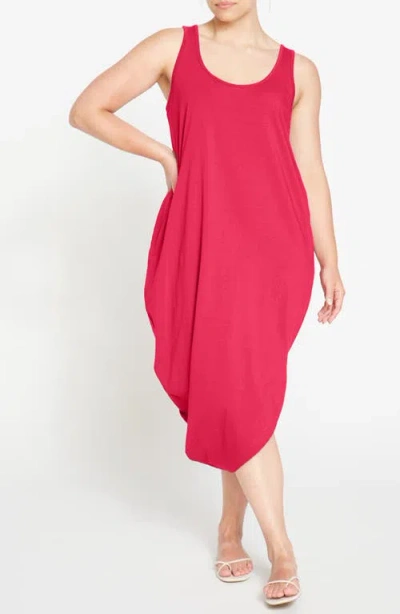 Universal Standard Iconic Geneva Asymmetric Tank Dress In Cerise