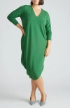 Universal Standard Iconic Geneva Long Sleeve Asymmetric Dress In Jardin