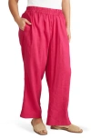 Universal Standard Iris Linen Blend Pull-on Pants In Pink