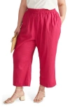 Universal Standard Iris Linen Blend Pull-on Pants In Pink