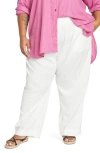 Universal Standard Iris Linen Blend Pull-on Pants In White