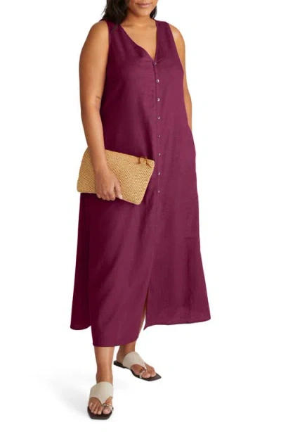 Universal Standard Islet Linen Blend Maxi Dress In Acai