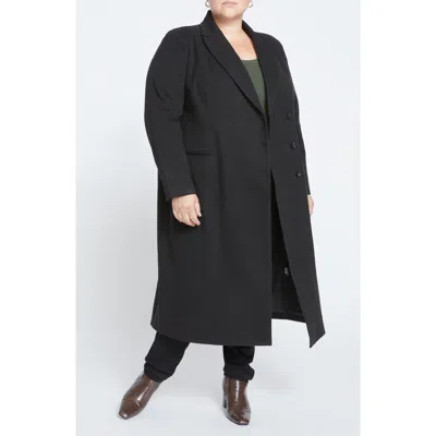 Universal Standard Jackson Tailored Brushed Twill Coat In Black