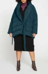 Universal Standard Kanda 2 Wrap Puffer Coat In Deep Sea