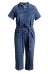 Universal Standard Kate Tie Waist Denim Jumpsuit In Austin Blue
