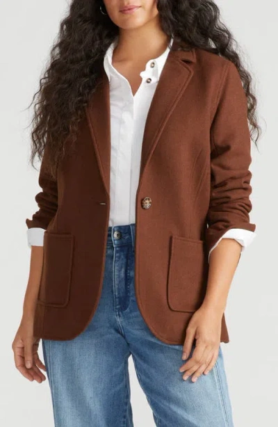 Universal Standard Kidjo Wool Blend Jacket In Custom Brown