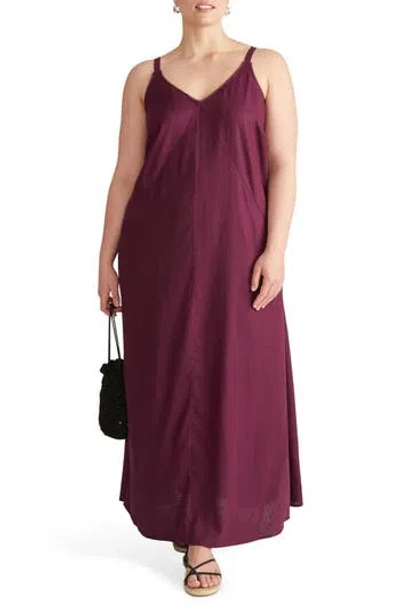 Universal Standard Kite Linen Blend Maxi Dress In Purple