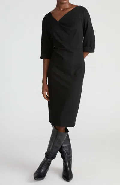 Universal Standard Lando Ponte Midi Dress In Blue