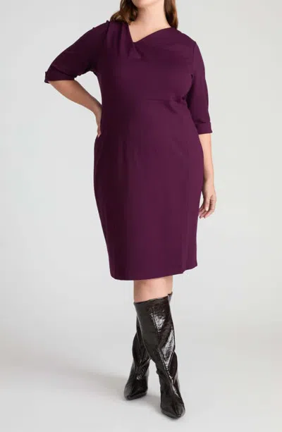 Universal Standard Lando Ponte Midi Dress In Purple
