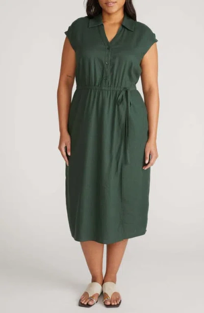 Universal Standard Laurel Linen Blend Shirtdress In Green