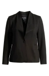 Universal Standard Lennox Padded Shoulder Stretch Ponte Blazer In Black