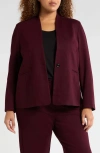 Universal Standard Lennox Padded Shoulder Stretch Ponte Blazer In Black Cherry