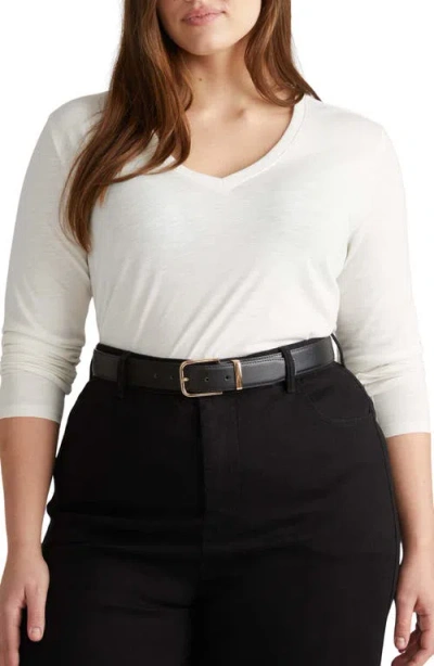 Universal Standard Light As Air Long Sleeve Top In White