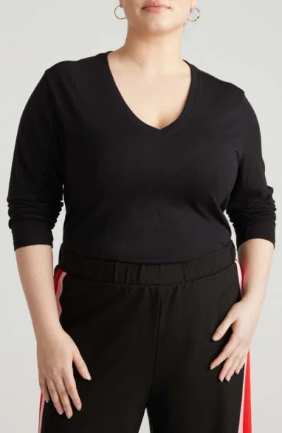 Universal Standard Light As Air Long Sleeve Top In Black