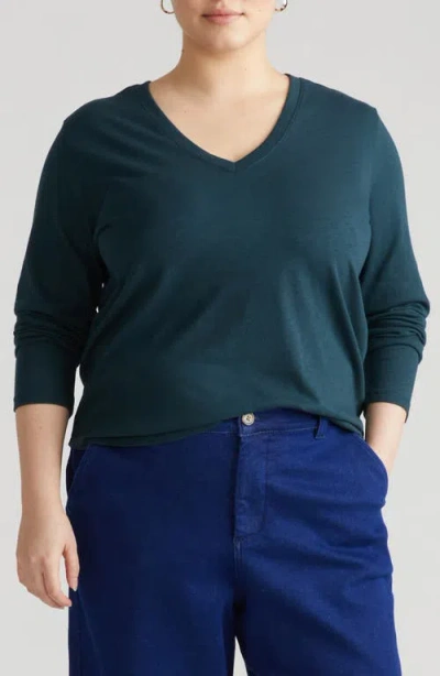 Universal Standard Light As Air Long Sleeve Top In Green