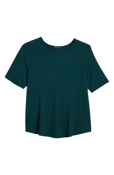 Universal Standard Lily Liquid Jersey Crewneck Top In Forest Green