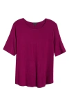 Universal Standard Lily Liquid Jersey Crewneck Top In Plum Caspia