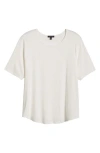 Universal Standard Lily Liquid Jersey Crewneck Top In White