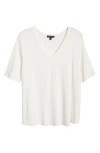 Universal Standard Lily Liquid Jersey V-neck T-shirt In White