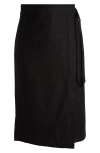 Universal Standard Linen Blend Faux Wrap Skort In Black