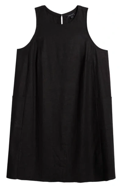 Universal Standard Linen Blend Shift Dress In Black