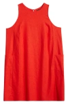 Universal Standard Linen Blend Shift Dress In Valiant Poppy