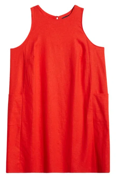 Universal Standard Linen Blend Shift Dress In Valiant Poppy