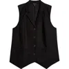Universal Standard Linen Blend Vest In Black