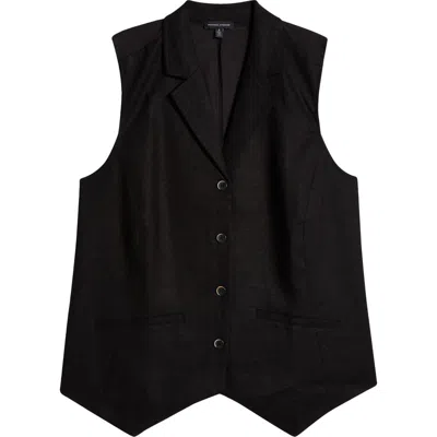 Universal Standard Linen Blend Vest In Black