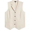 Universal Standard Linen Blend Vest In Ecru