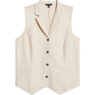 Universal Standard Linen Blend Vest In Ecru