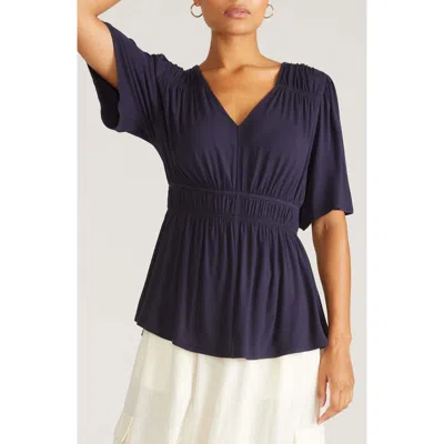 Universal Standard Liquid Jersey Peplum Top In Purple