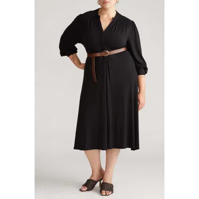 Universal Standard Liquid Long Sleeve Dress In Black