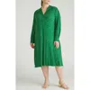 Universal Standard Liquid Long Sleeve Dress In Green