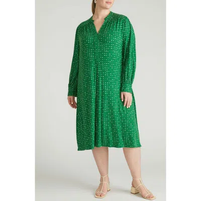 Universal Standard Liquid Long Sleeve Dress In Green