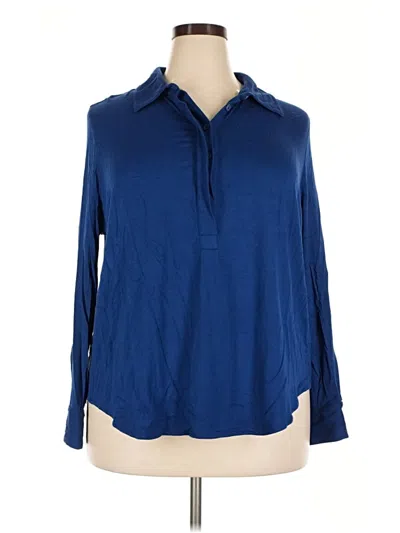 Pre-owned Universal Standard Long Sleeve Blouse In Blue