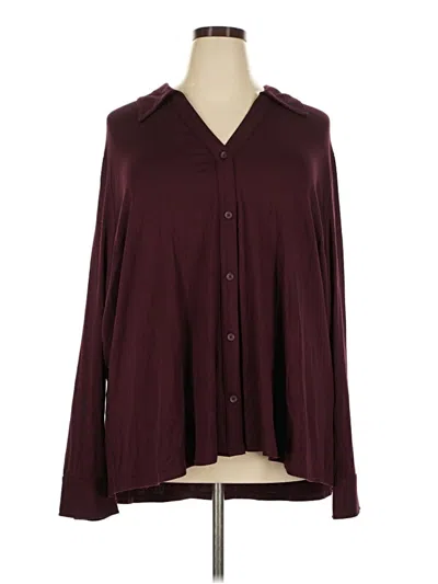 Pre-owned Universal Standard Long Sleeve Blouse In Burgundy