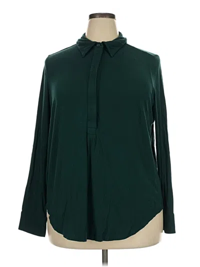 Pre-owned Universal Standard Long Sleeve Blouse In Green
