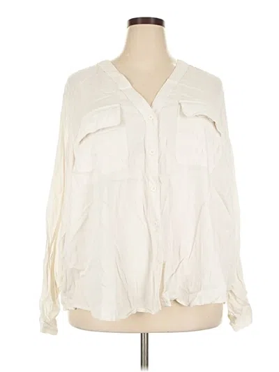 Pre-owned Universal Standard Long Sleeve Blouse In Ivory