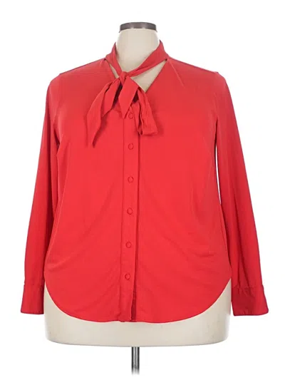 Pre-owned Universal Standard Long Sleeve Blouse In Red
