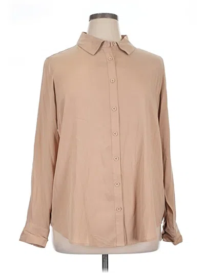 Pre-owned Universal Standard Long Sleeve Blouse In Tan