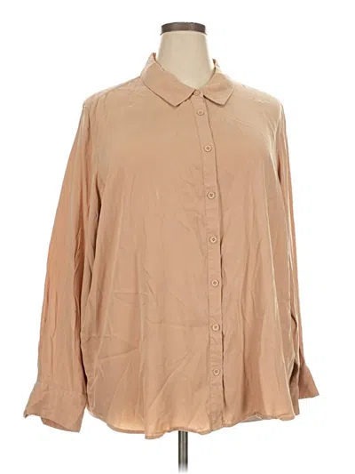 Pre-owned Universal Standard Long Sleeve Blouse In Tan