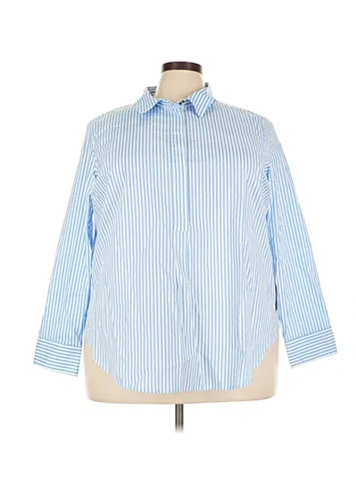 Universal Standard Long Sleeve Button Down Shirt In Blue