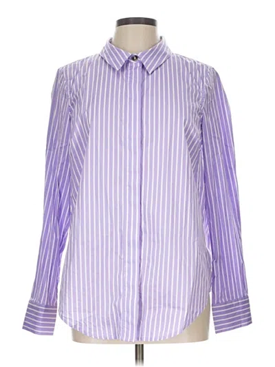 Pre-owned Universal Standard Long Sleeve Button Down Shirt In Purple