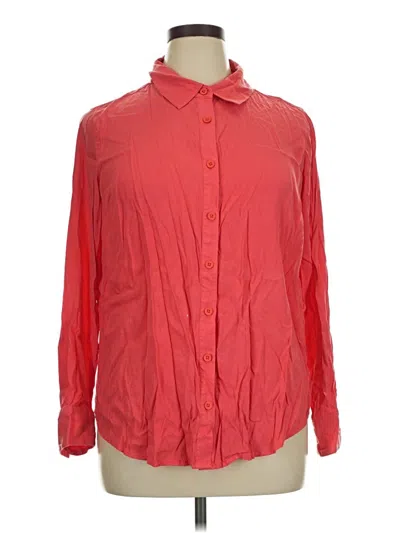 Pre-owned Universal Standard Long Sleeve Button Down Shirt In Red
