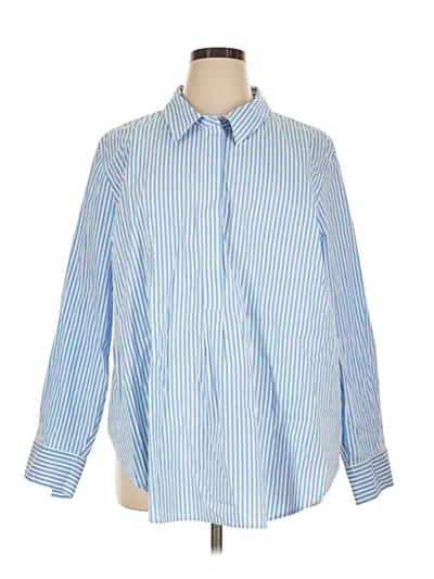 Pre-owned Universal Standard Long Sleeve Polo Shirt In Blue