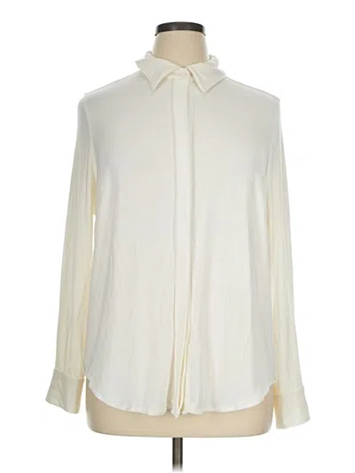 Pre-owned Universal Standard Long Sleeve Polo Shirt In Ivory