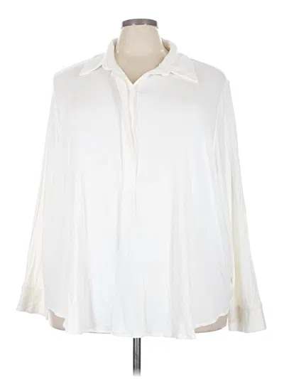 Pre-owned Universal Standard Long Sleeve Polo Shirt In Ivory