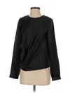Universal Standard Long Sleeve Top Black Solid Pattern Crew Neck Tops In Black